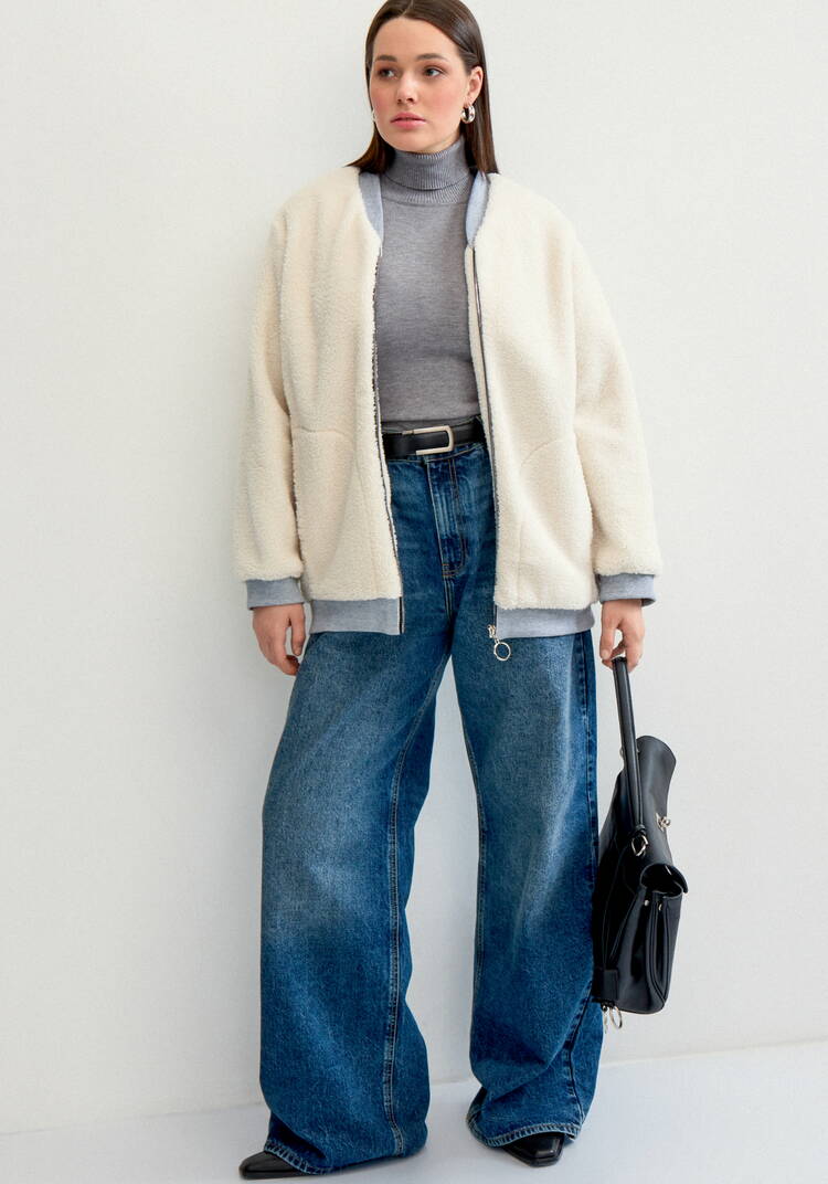 Бомбер на молнии в стиле тедди шир.  750, рис. 10