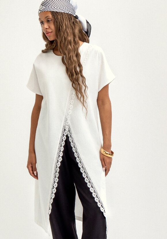 Туника изо льна с кружевом шир.  580, рис. 2