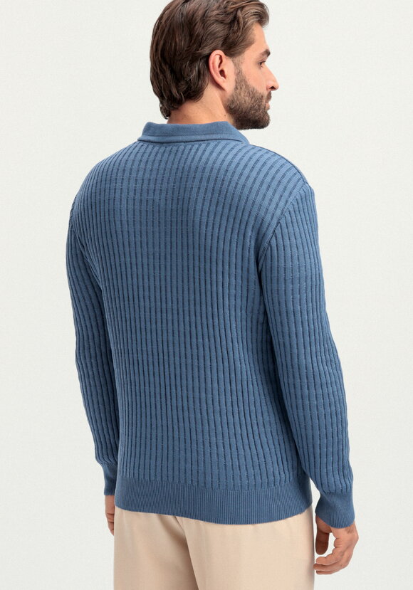 Джемпер с воротником-поло на пуговицах шир.  580, рис. 3