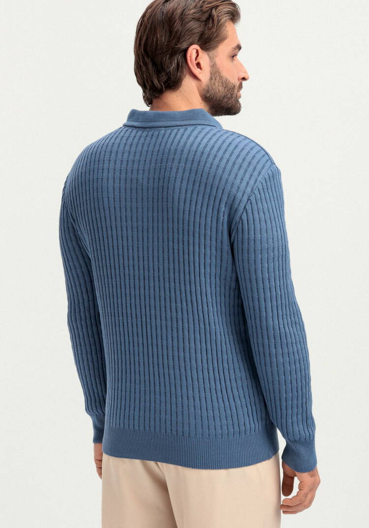 Джемпер с воротником-поло на пуговицах шир.  750, рис. 3