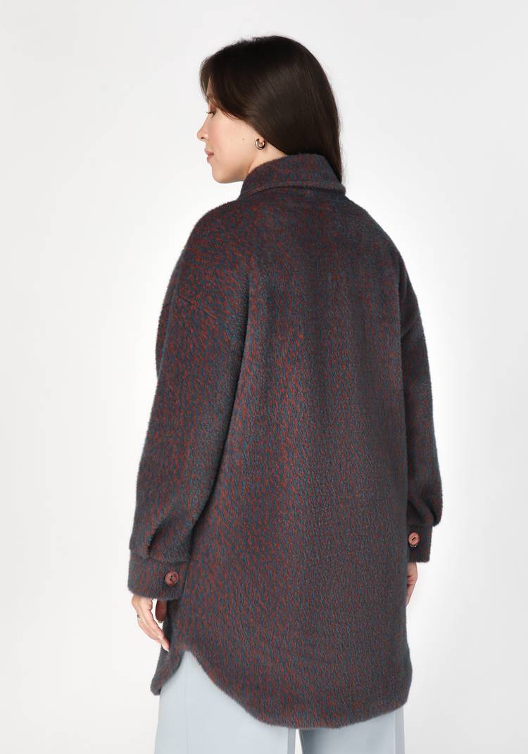 Полупальто на пуговицах с принтом шир.  750, рис. 6