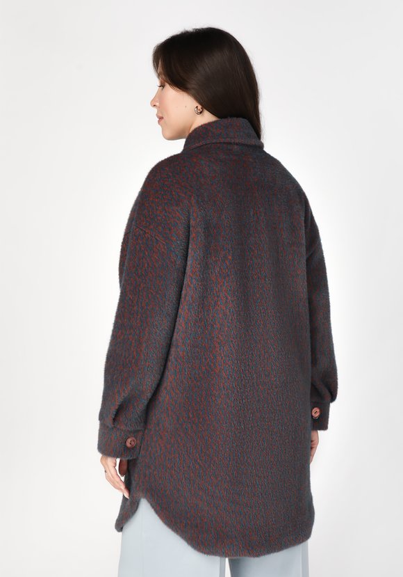 Полупальто на пуговицах с принтом шир.  580, рис. 6