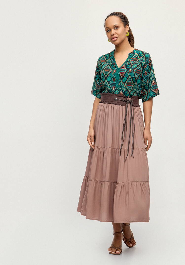 Блуза из штапеля с этническим рисунком шир.  750, рис. 9