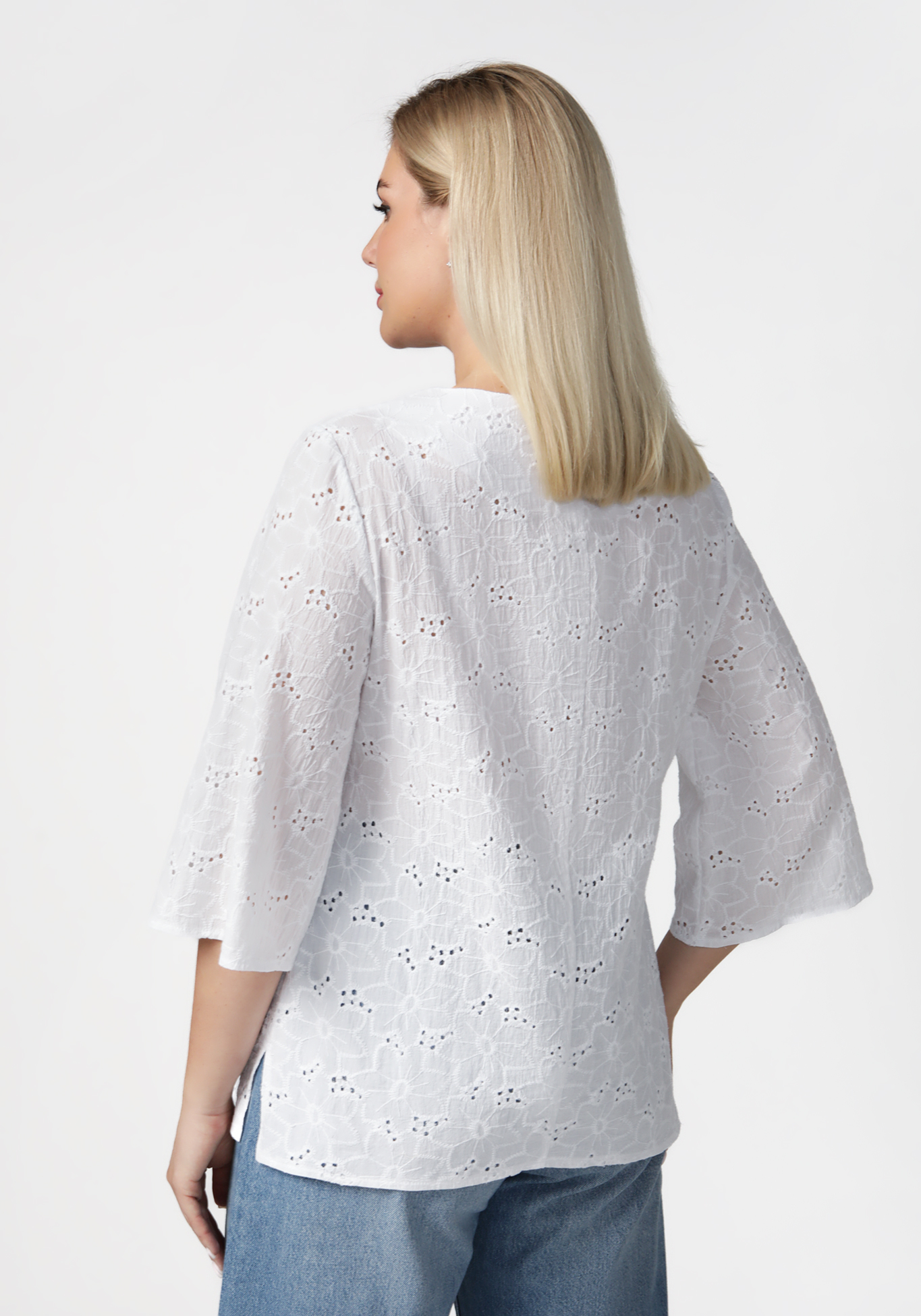 Блуза из ткани шитье Bianka Modeno, цвет белый, размер 54 - фото 7