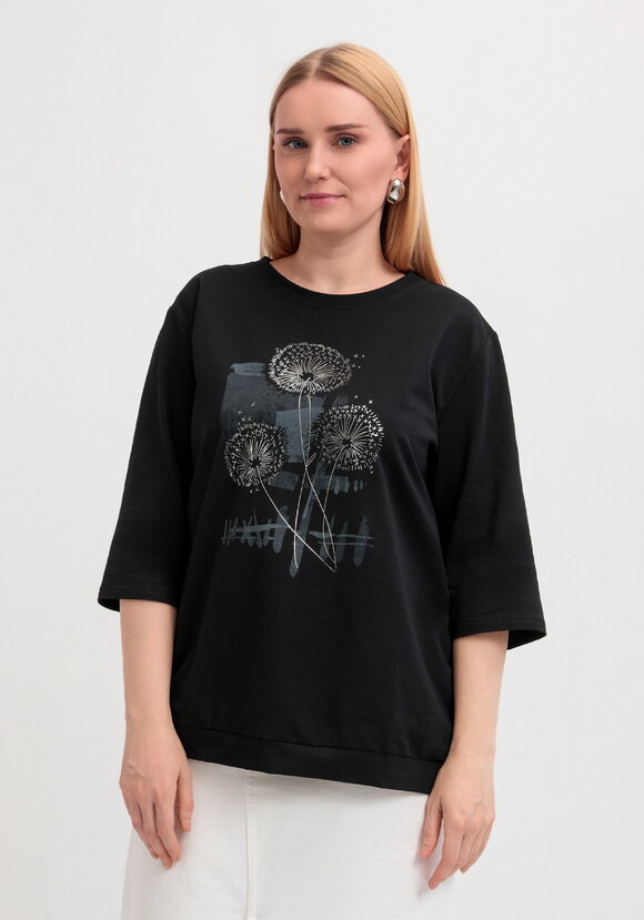 Блуза с длинным рукавом и цветочным рисунком шир.  580, рис. 25