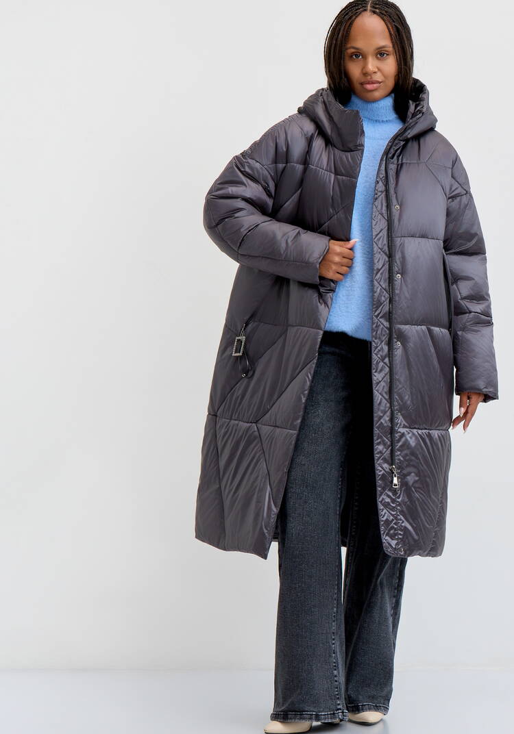 Пальто зимнее с мерцающей тканью шир.  750, рис. 9