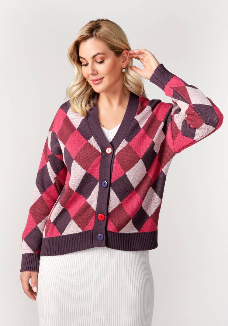 Кардиган Яркие ромбы шир.  750, рис. 34