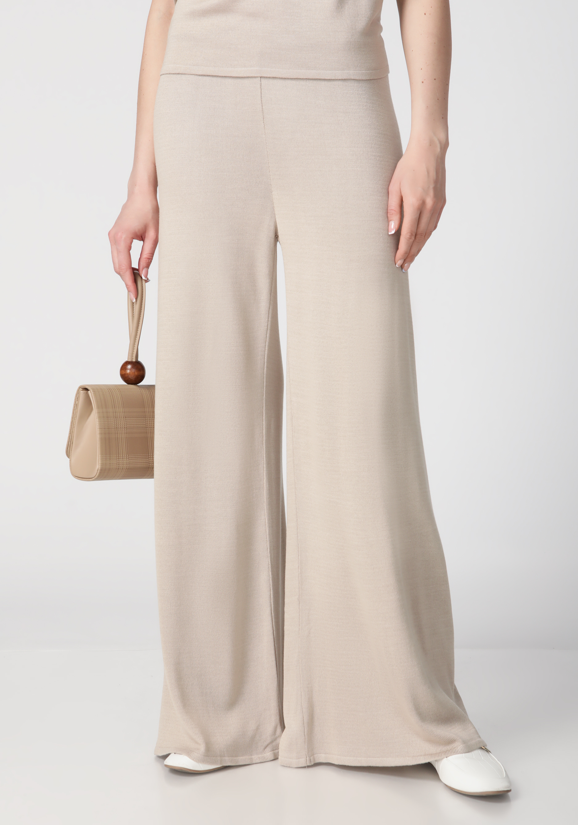 Брюки однотонные высокой посадки