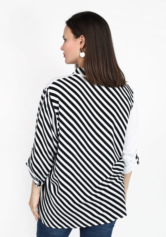 Блузка с комбинированной тканью шир.  580, рис. 6