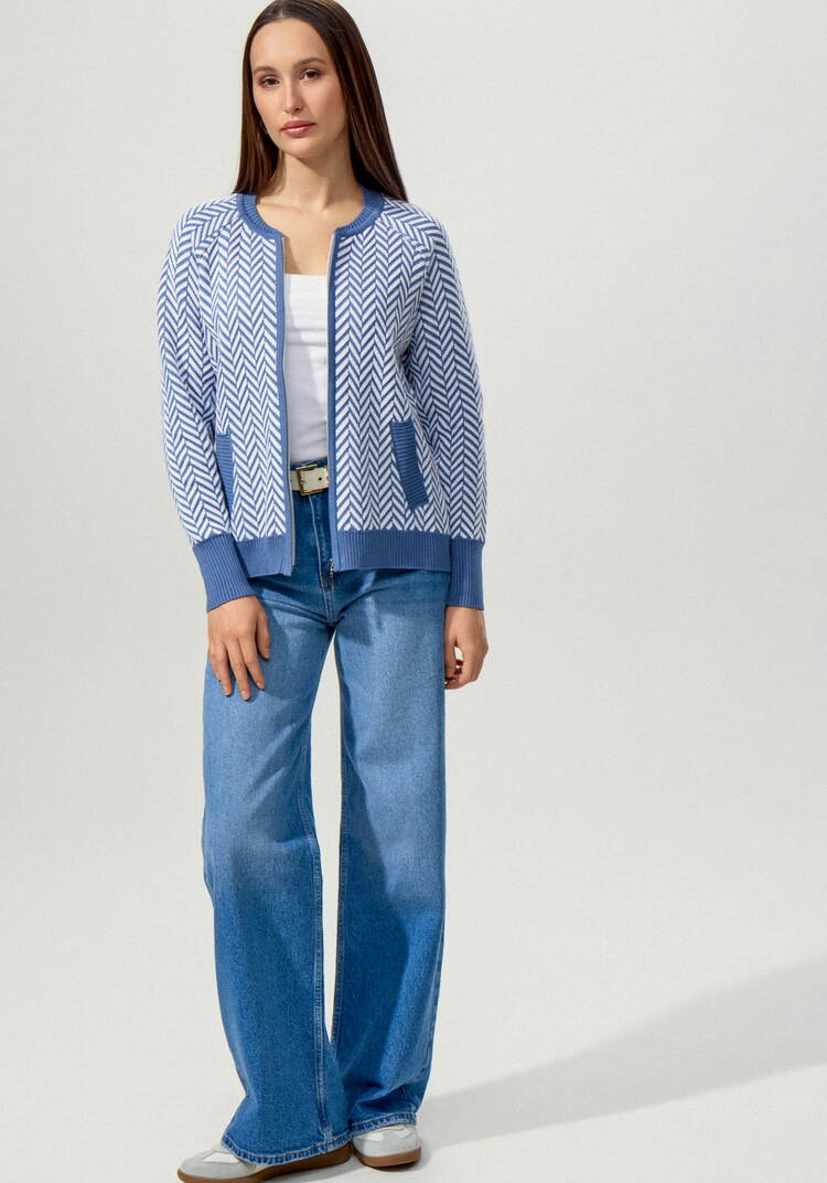 Бомбер женский на молнии с широкими манжетами шир.  750, рис. 9