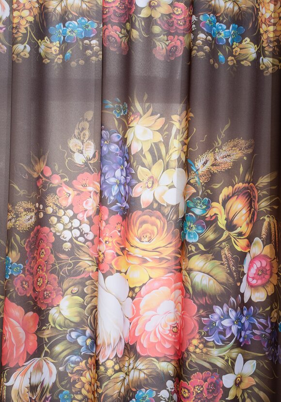 Фотошторы Цветочный мотив + тюль в подарок шир.  580, рис. 2