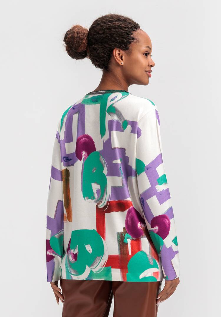 Джемпер с ярким орнаментом шир.  750, рис. 9