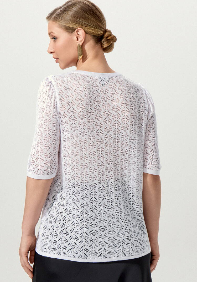 Джемпер с ажурным рисунком и защипами шир.  750, рис. 33