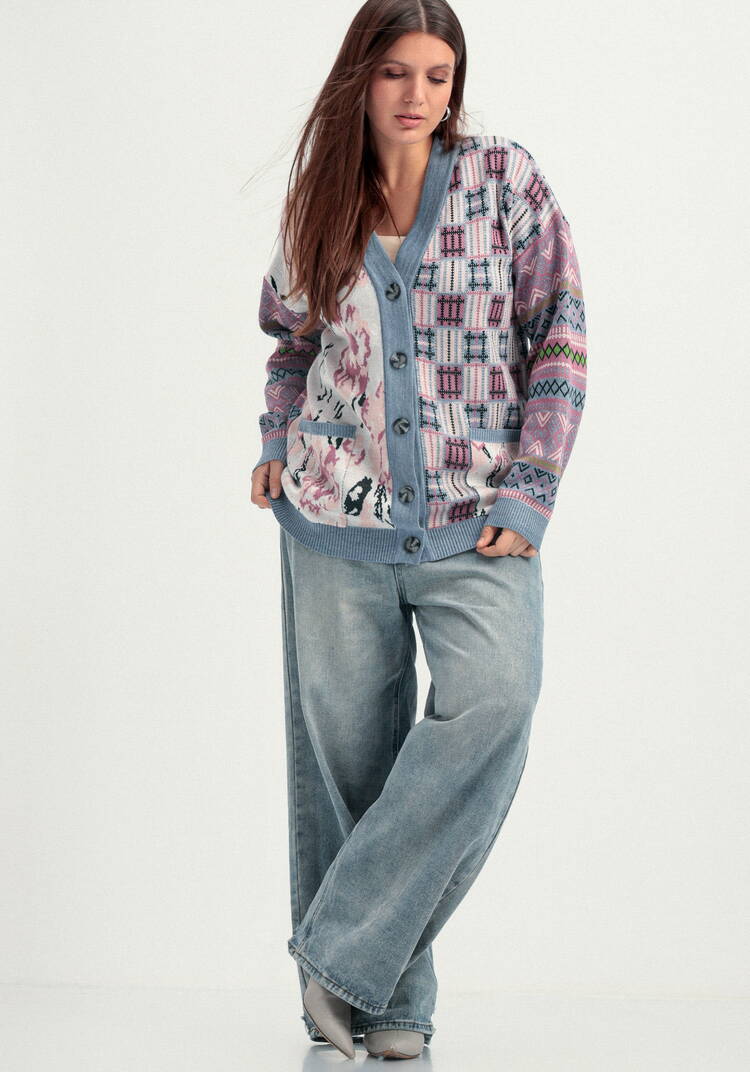 Кардиган жаккардовый с рисунком на пуговицах шир.  750, рис. 18