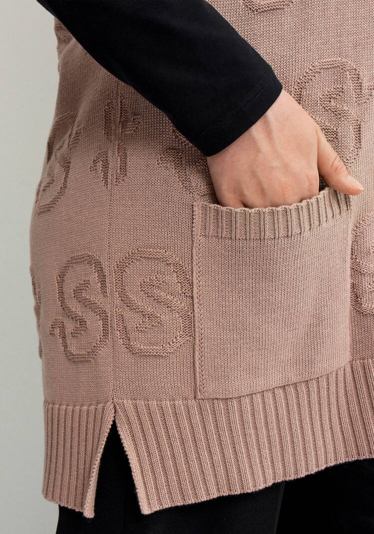 Жилет ажурный с карманами шир.  750, рис. 6