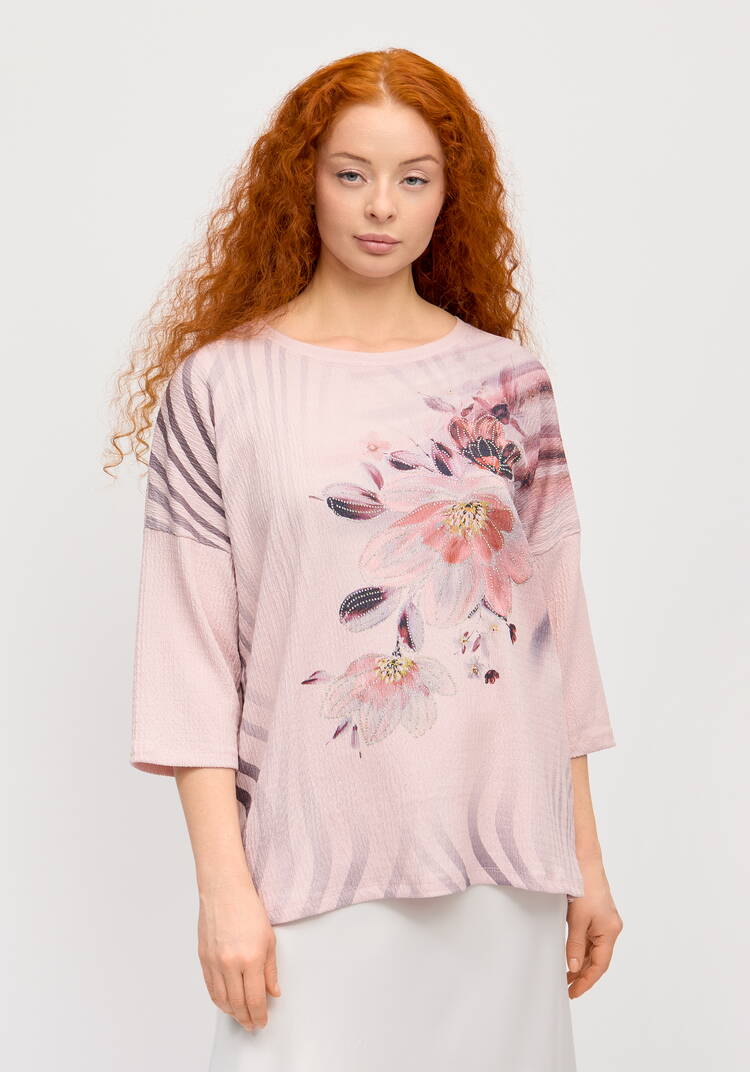 Блуза с принтом Миланика шир.  750, рис. 4