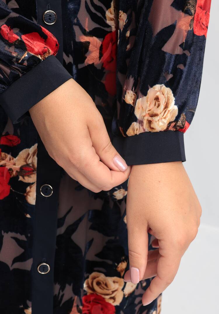 Платье-рубашка с цветочным рисунком шир.  750, рис. 17