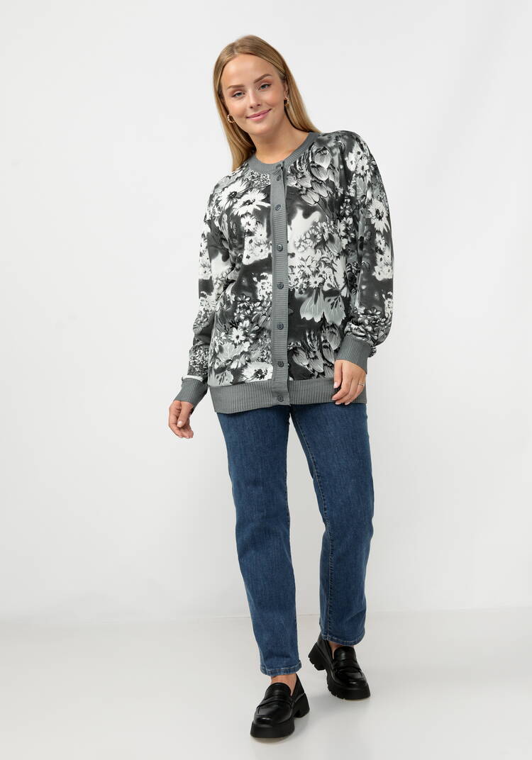 Кардиган с цветочным принтом на пyговицах шир.  750, рис. 14