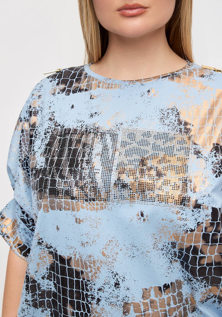 Блуза с блестящим принтом Эльвира шир.  750, рис. 6
