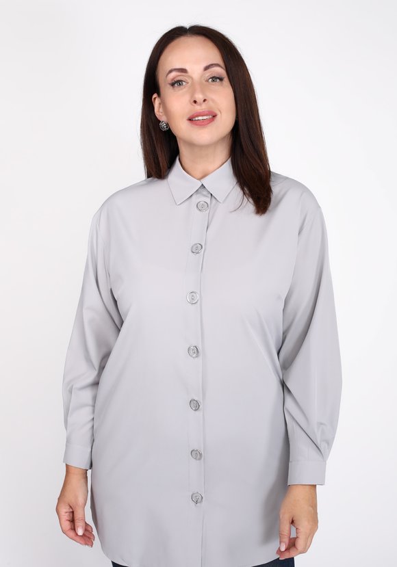 Блуза-рубашка с крупными пуговицами шир.  580, рис. 9