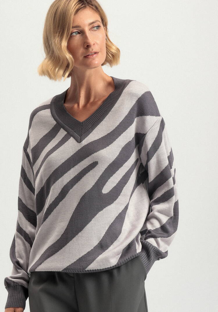 Джемпер с принтом зебра шир.  750, рис. 10