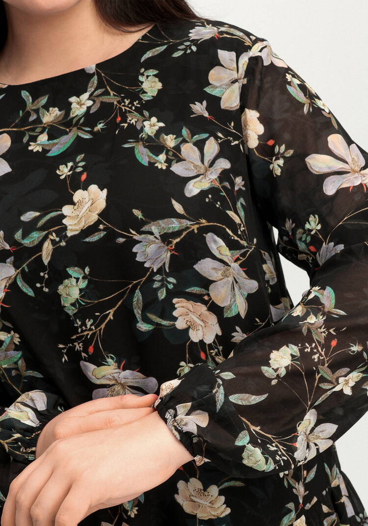 Платье ярусное с цветочным принтом шир.  750, рис. 6