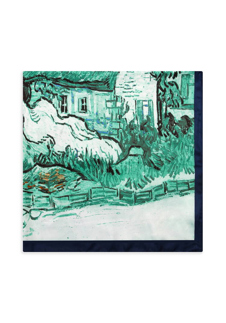 Платок с рисунком пейзажа шир.  750, рис. 7