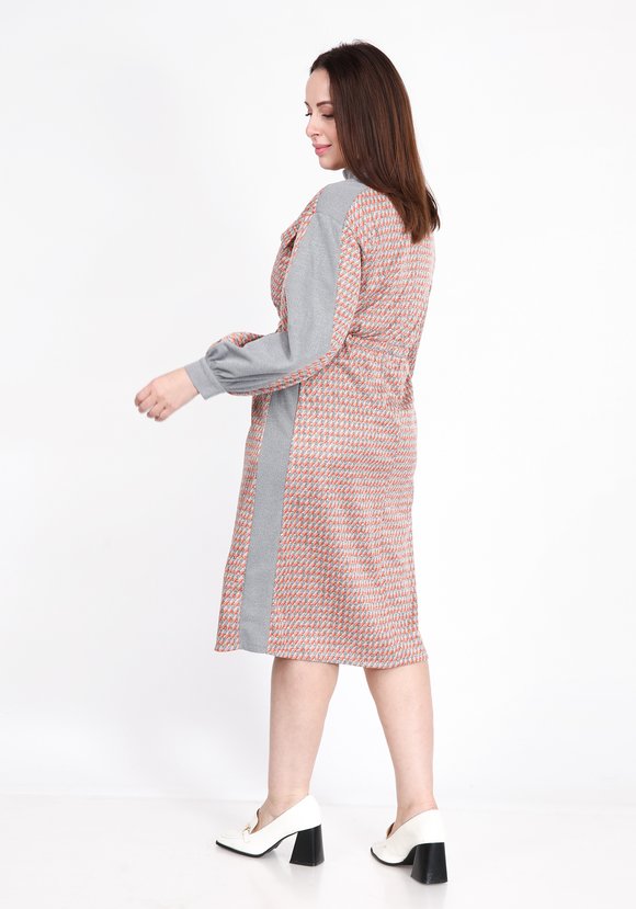 Платье комбинированное прямого кроя шир.  580, рис. 3