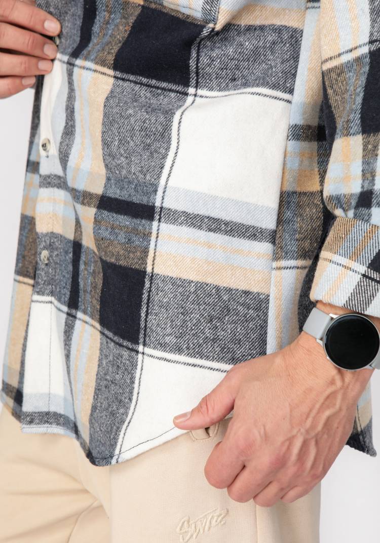 Рубашка мужская в крупную клетку шир.  750, рис. 5