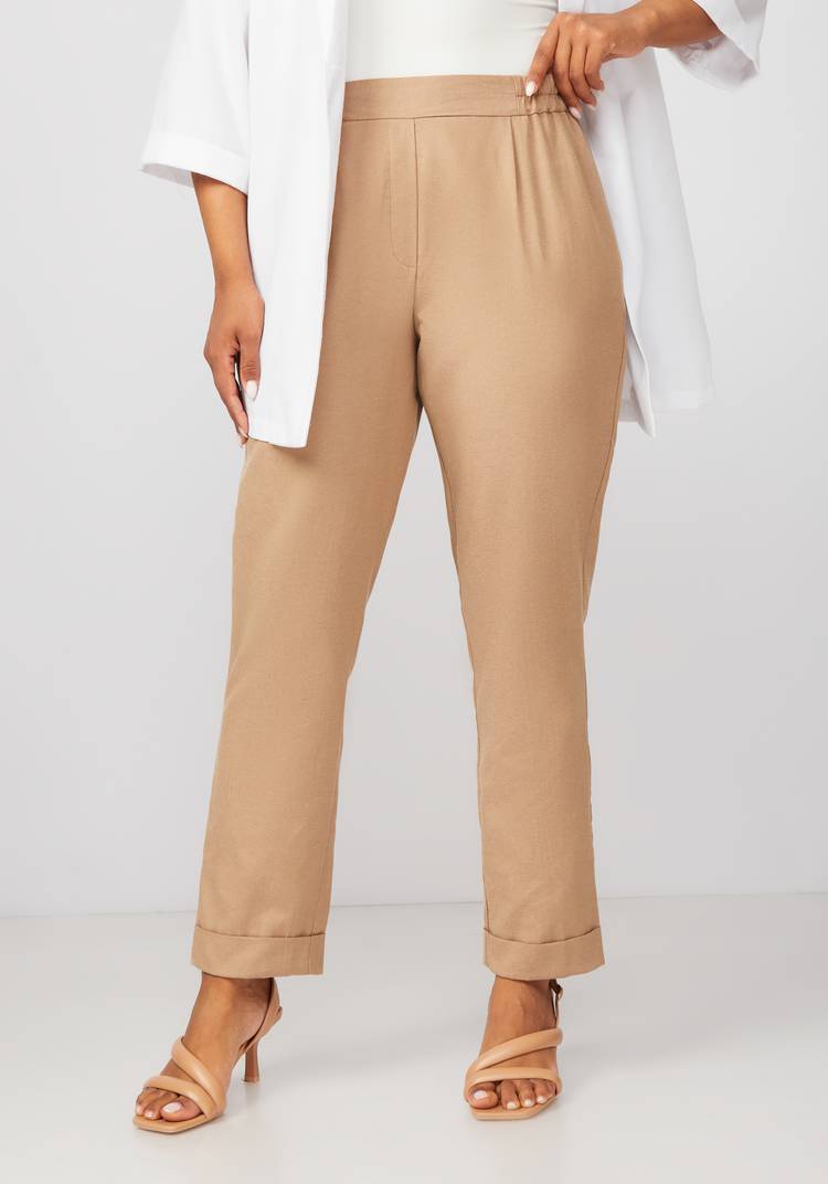 Брюки бананы льняные шир.  750, рис. 12