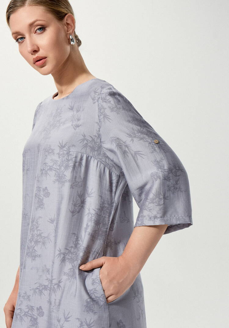 Платье изо льна с принтом свободного кроя шир.  750, рис. 16