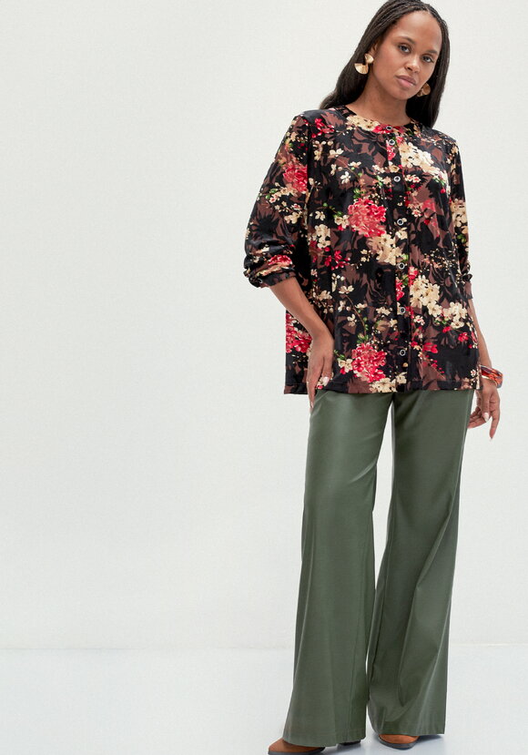 Блуза с цветочным принтом из бархатa шир.  580, рис. 2