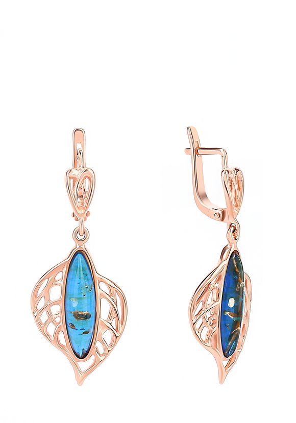 Серьги серебряные Природный мотив шир.  580, рис. 2