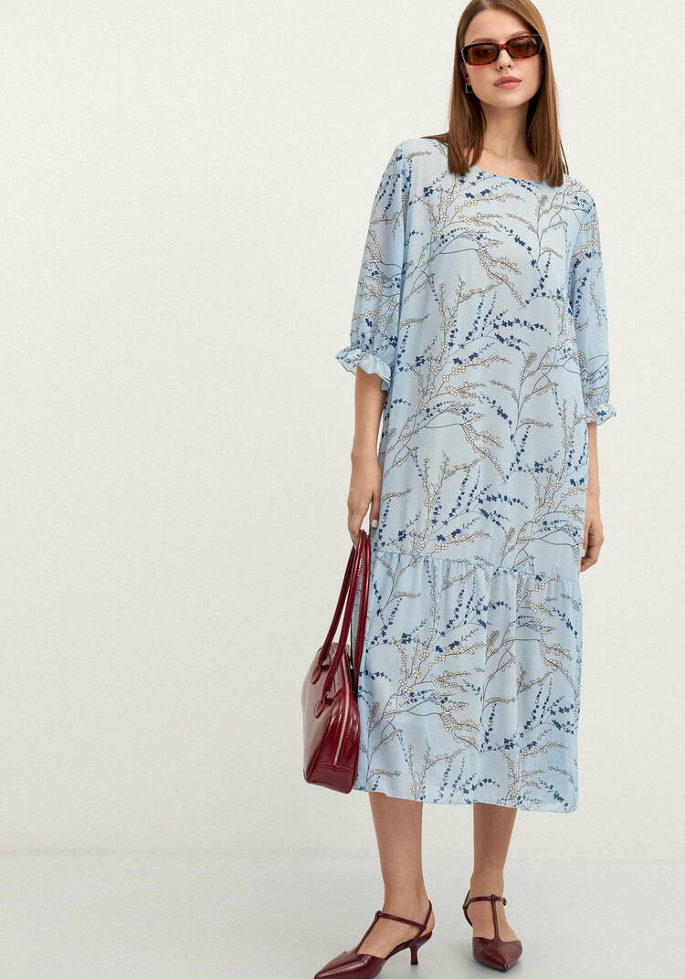 Платье с цветочным принтом шифоновое шир.  750, рис. 8