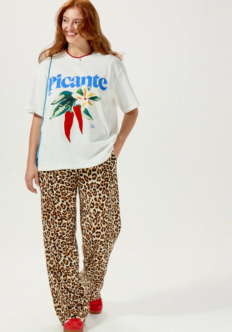 Брюки с анималистичным принтом шир.  750, рис. 7