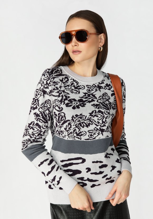 Джемпер женский с цветочным принтом шир.  580, рис. 5