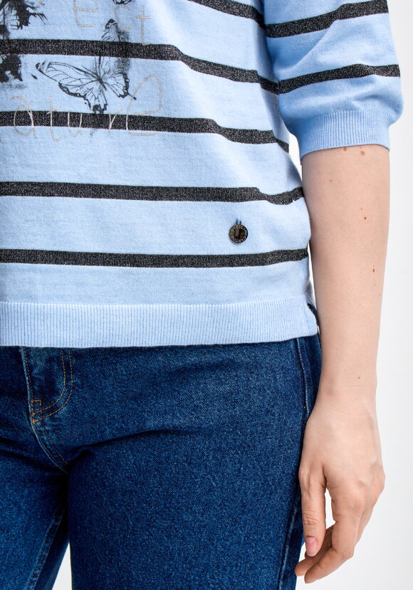 Блуза в полоску с принтом шир.  580, рис. 6