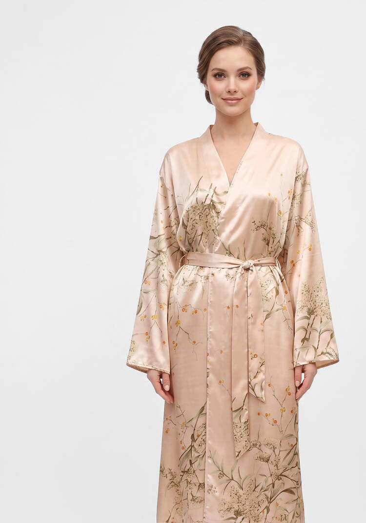 Халат из шелка Японский сад шир.  750, рис. 7