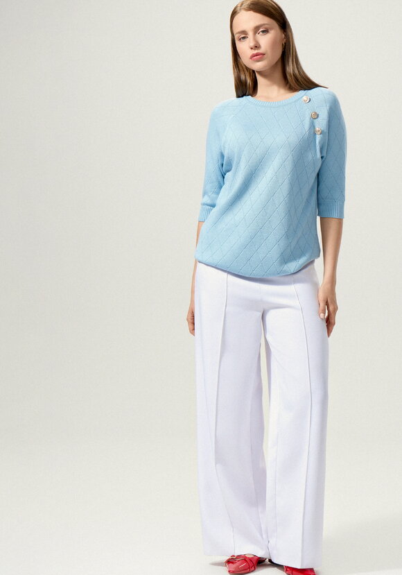 Джемпер с эффектными пуговицами по полочке шир.  580, рис. 15