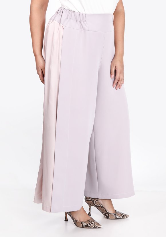 Брюки с атласными вставками и разрезами шир.  580, рис. 1