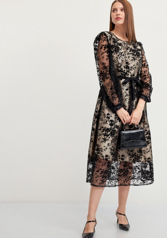 Платье из бархата свободного кроя шир.  580, рис. 8