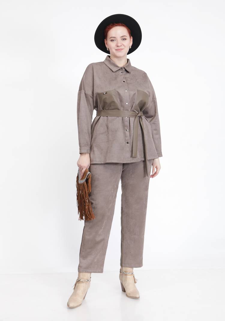 Брюки с отделкой из эко-кожи шир.  750, рис. 3