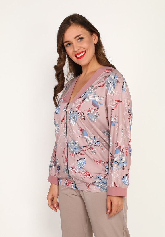 Бомбер на молнии с принтом шир.  580, рис. 5