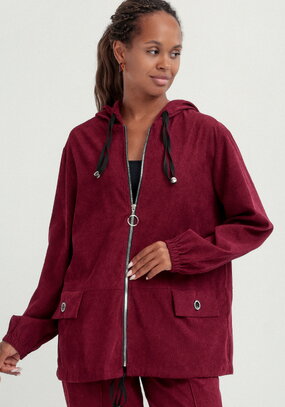 Куртка вельветовая с капюшоном на молнии