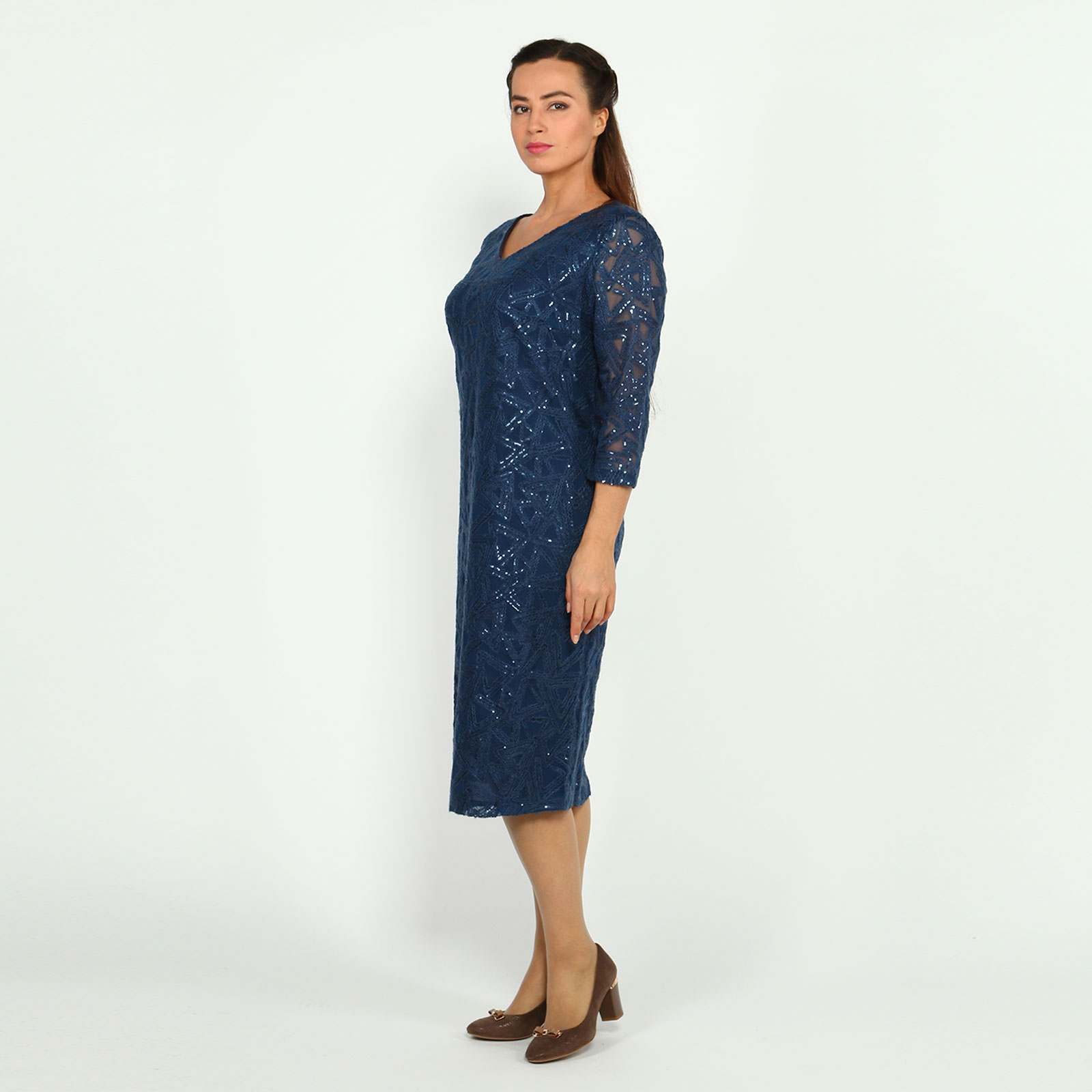 Платье с рисунком из пайеток Elletto Life, размер 62, цвет синий - фото 2