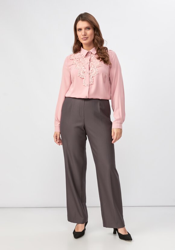 Блуза прямого кроя с ажурным кружевом шир.  580, рис. 10