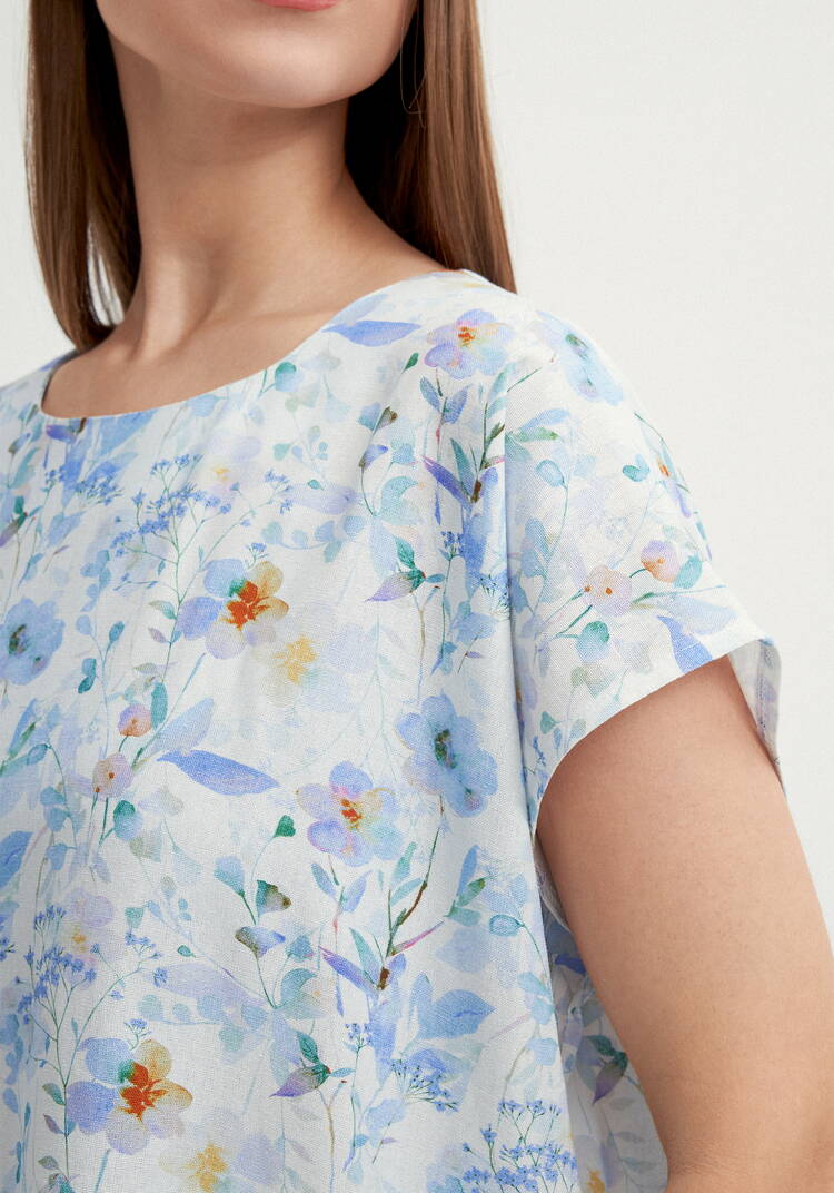 Блуза изо льна с коротким рукавом шир.  750, рис. 5