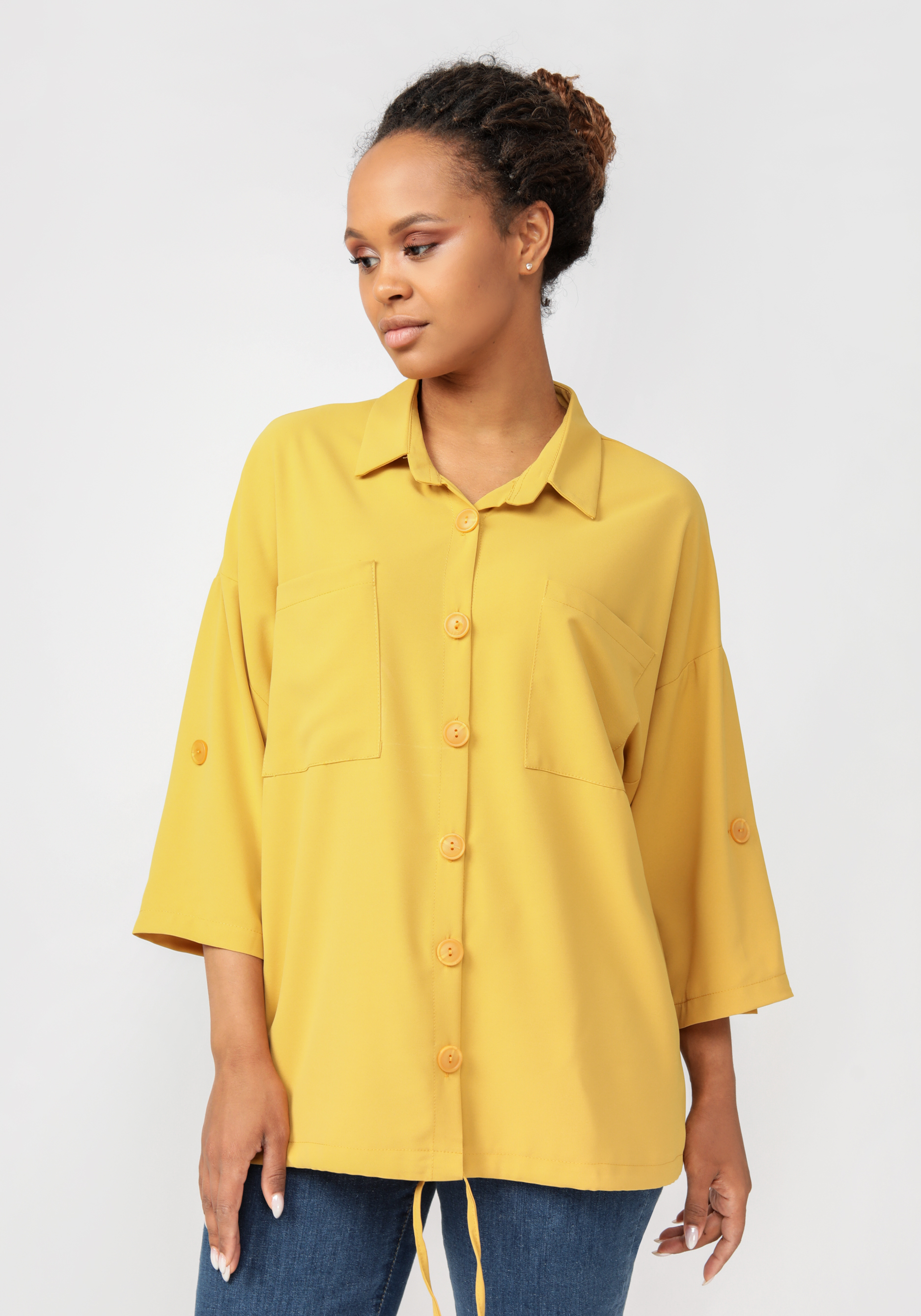 Блуза "Мадина" Vittori Vi, цвет желтый, размер 56 - фото 4