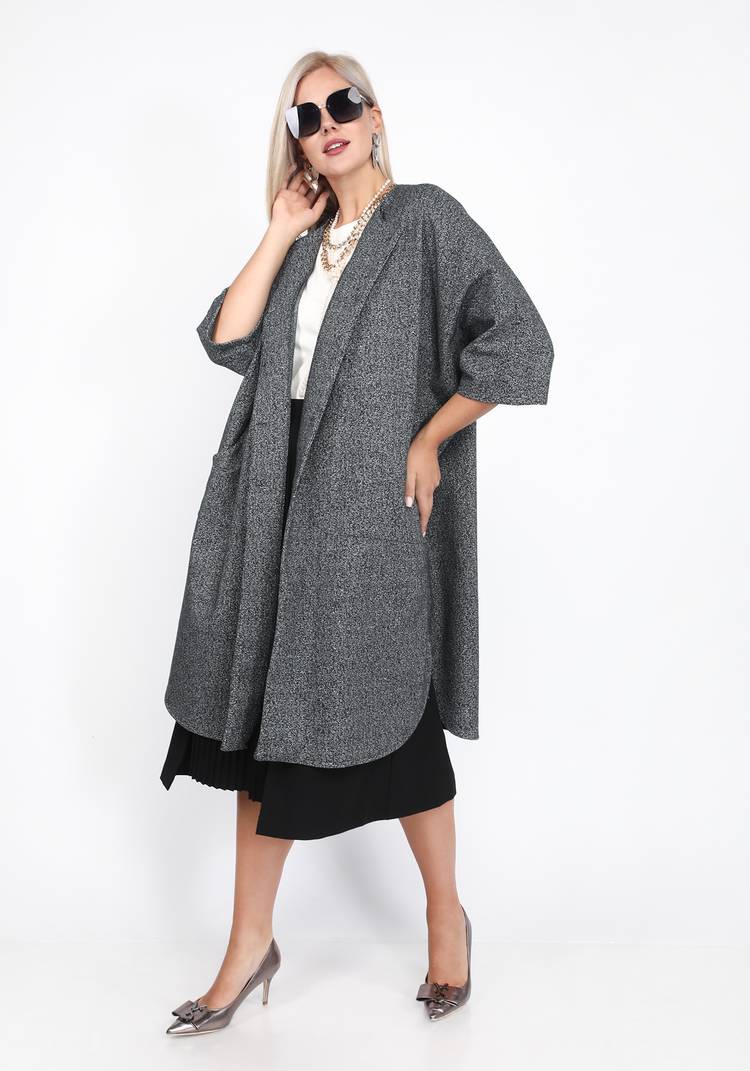 Пальто на пуговицах с рукавом 3/4 шир.  750, рис. 7