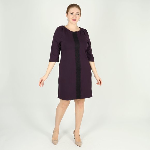 Платье с рукавом 3/4 и кружевной вставкой шир.  580, рис. 1